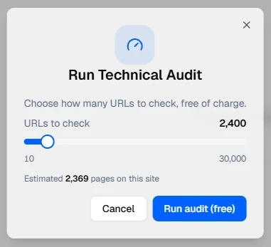 Choosing the number of URLs to check.