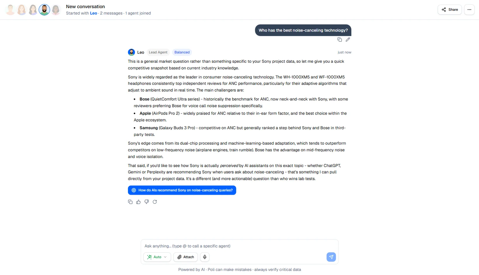 Poli AI in full page.